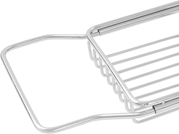 Bathtub Tray Caddy for Luxury Bath, Stainless Steel 26.8-35.4 in Expandable Extra Wide Bath Tub Tray with Natural Marble and Mobile/Tablet Stand, Ideal for Home Spa Lovers (Silver + White)