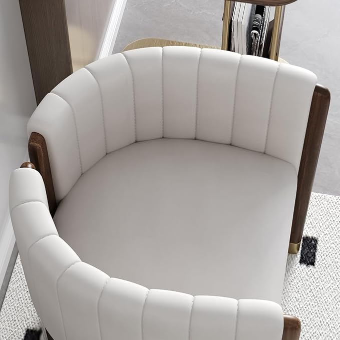 homary Velvet Fluted Accent Chair for Living Room with Wood Frame, High Resilience Foam, Elegant Modern Armchair (White)
