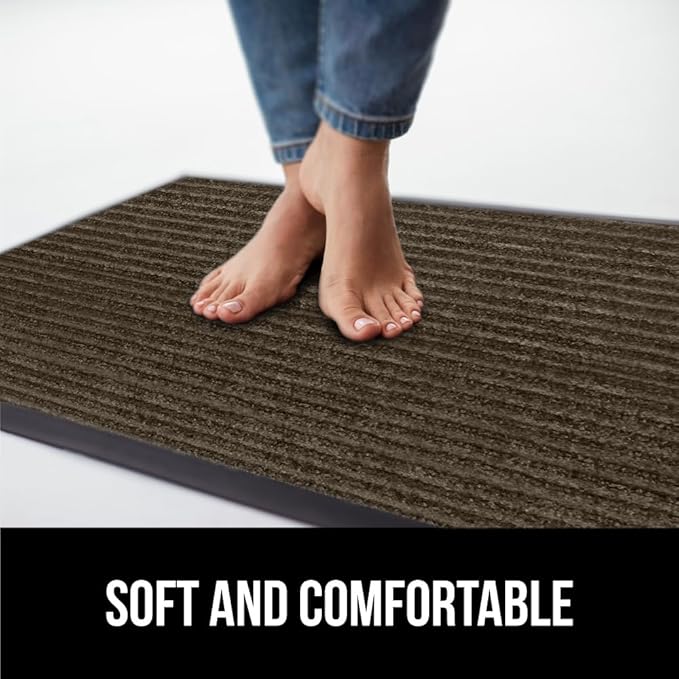 GORILLA GRIP Waterproof Traffic Guard Door Mat, 60x36, Heavy Duty Entryway Mats, Strong Rubber Back Commercial Utility Rugs for Office Hallway, Garage Floor and Home, Low Profile Carpet Runner, Brown