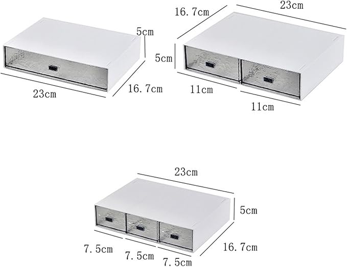 Desk Drawer Organizer, Stackable Office Supplies Desk Organizer, Plastic Plastic Storage Drawer, Desk Grocery Organizer For Stationery/Office Supplies (New White, 2 compartments)