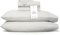 BOLL & BRANCH Signature Hemmed Sheet Set - Twin, Mist - Luxury 100% Organic Cotton - Includes 1 Flat, 1 Fitted, 2 Pillowcases - Buttery Soft