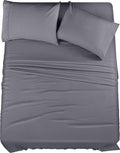 Utopia Bedding King Sheet Set – 4 Piece Bed Sheets for King Size Bed, Soft and Breathable Microfiber, Includes 1 Fitted Sheet, 1 Flat Sheet and 2 Pillowcases (Grey)