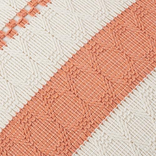 Fancy Homi Set of 1 Boho Coral Decorative Throw Pillow Cover 18x18 Inch - Image 4