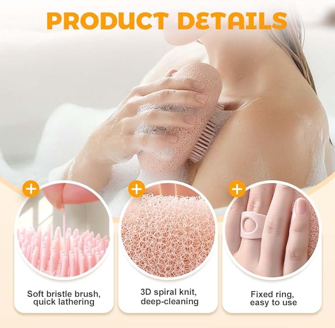 Super Soft Sunflower Suction Cup Bath Ball, 2025 New Exfoliating Bath Bath Sponge Cleaning Brush with Finger Rings for Women and Men (Purple, 4 pcs)