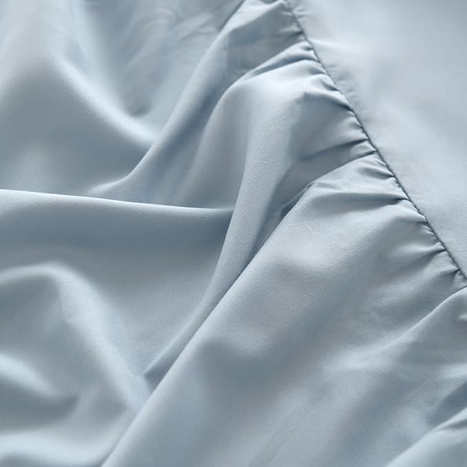 Bed Skirt King Size Ruffled Bed Skirt with Split Corners, 14 Inch Drop Dust Ruffle Bed Skirts with Platform, Gathered Style, 100% Microfiber, Grayish Blue