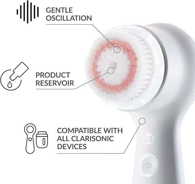 Brush Head Replacement Compatible with Clarisonic Mia 1, Mia 2, Mia Fit, 2 Pack, Radiance Facial Cleansing Brush Replacement Head