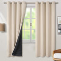 BGment Thermal Insulated 100% Blackout Curtains 69 Inch Length 2 Panels, Total Light Blocking Curtains for Bedroom, Grommet Window Drapes with Thick Black Liner, 55 Inch Wide Each Panel, Champagne