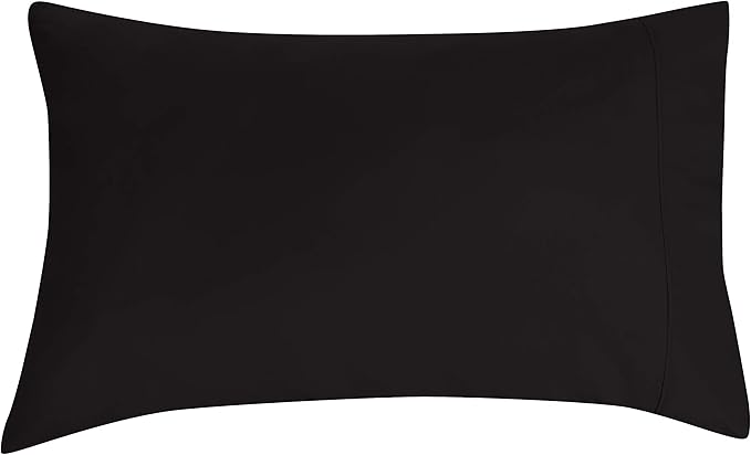 Amazon Basics Lightweight Super Soft Easy Care Wrinkle Free Microfiber 3 Piece Bed Sheet Set with 14-Inch Deep Pockets, Twin, Black, Solid, Kids, Men & Women Bedding