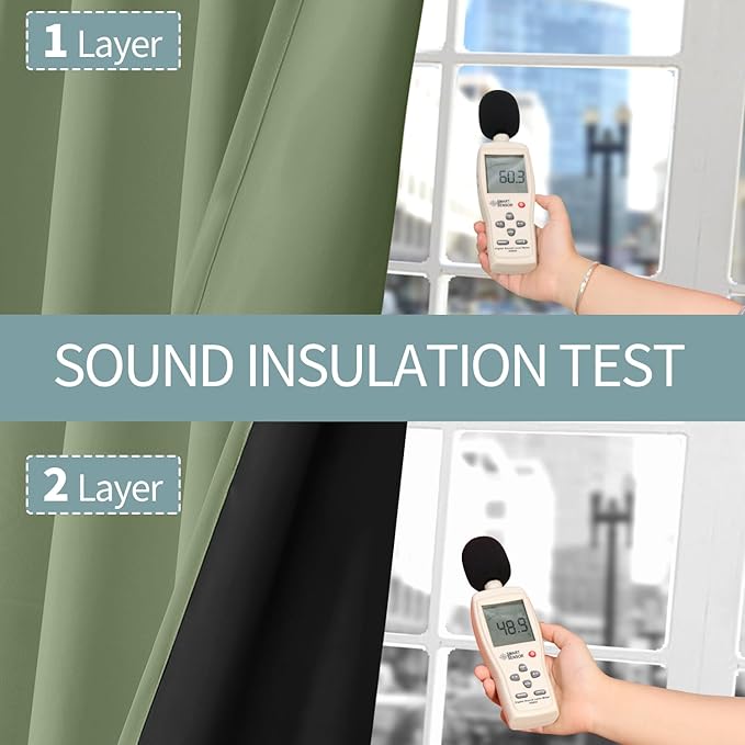 BGment Short 100% Blackout Curtains for Bedroom, Thermal Insulated Energy Efficiency Noise Reducing Grommet Curtains 54 Inch Length with Liner for Small Window 2 Panels Each 52 Inch Wide, Grass Green