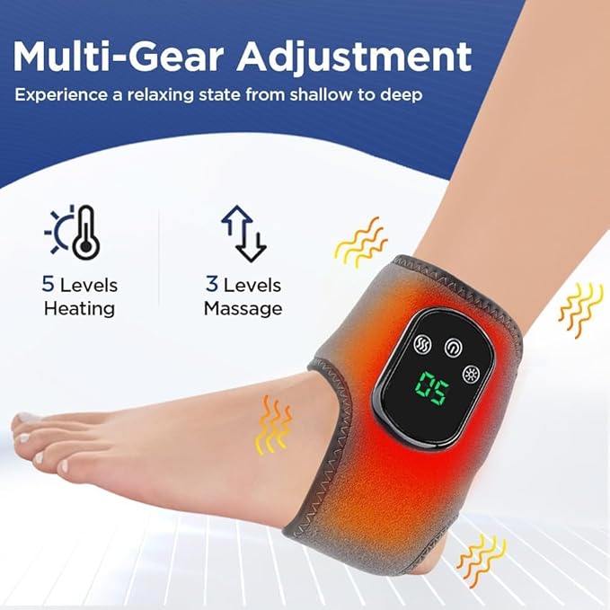 Foot Massager, Foot Triple Method Massager for Neuropathy Pain Relief - Electric Foot Massager with Heat, Compression for Plantar Fasciitis, Muscle Recovery (2 PCS)