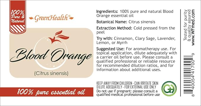 Blood Orange Essential Oil - 16 fl oz - Aluminum Bottle - GreenHealth