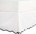HIG Off-White Chic King Bed Skirt - Easy Fit Scallop Edge Pleated Bedskirts, 14 Inch Drop Anti-Slip Dust Ruffle, Thick Fabric for Enhanced Privacy, Pre-Washed for Long-Lasting Use(N60022)