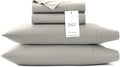 BOLL & BRANCH Signature Hemmed Sheet Set - Twin, Pewter - Luxury 100% Organic Cotton - Includes 1 Flat, 1 Fitted, 2 Pillowcases - Buttery Soft