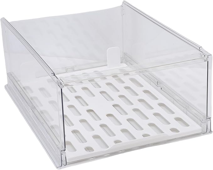 JTLB Sturdy PET Closet Storage Box Transparent Stackable Drawer Organizer with Anti-Slip Bottom Closet Organizer, for Wardrobe, Bedroom, Kitchen
