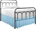 Ruffled Bed Skirt with Split Corners-Dust Ruffle - 24" Drop 100% Microfiber Soft,Sheen & Luxurious Look - Bed Skirts (Light Blue -King)