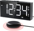 PPLEE Loud Alarm Clock for Heavy Sleepers,Dual Vibrating Alarm Clock with 3-level Vibration for Hearing-impaired Deaf,Weekday/Everyday Mode,5 Dimmer,5 Volume,Large Numbers,USB Charger,Power-off Memory