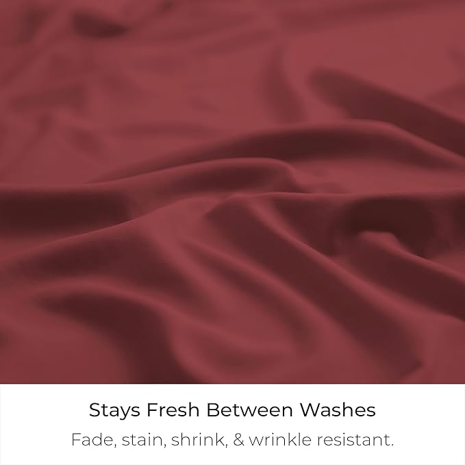 Mellanni Bed Skirt Twin XL Size - Bed Skirting - 15-Inch Tailored Drop Pleated Dust Ruffle - Hotel Luxury Bedding - Wrinkle, Fade, Stain Resistant - 1 Bedskirt (Twin XL, Brick Red)