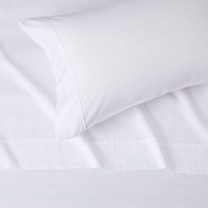 Amazon Basics Lightweight Super Soft Easy Care Wrinkle Free Microfiber 3 Piece Bed Sheet Set with 14-Inch Deep Pockets, Twin, Bright White, Solid, Kids, Men & Women Bedding