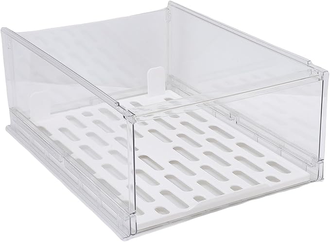 JTLB Sturdy PET Closet Storage Box Transparent Stackable Drawer Organizer with Anti-Slip Bottom Closet Organizer, for Wardrobe, Bedroom, Kitchen