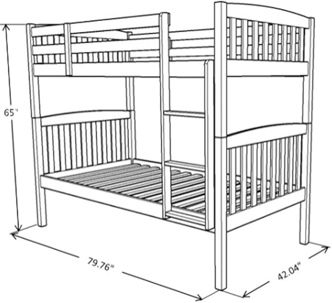Kodiak Furniture Claire Wood Twin Over Twin Bunk Bed with Trundle Bed in Rustic Walnut Brown Finish - Mattresses Not Included