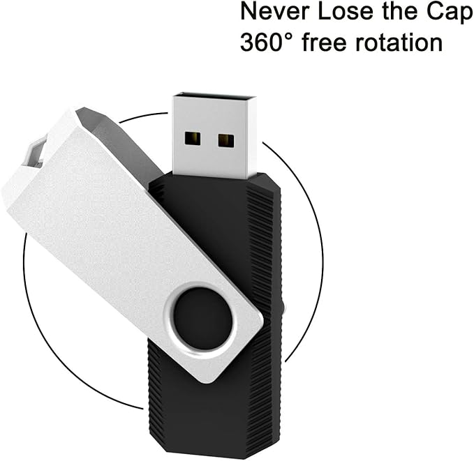 20Pack 1GB USB Flash Drive 2.0 Stick, TOPESEL Bulk Thumb Drive Swivel 1GB Pen Drive Jump Drive for Data Storage (20Pack Black)