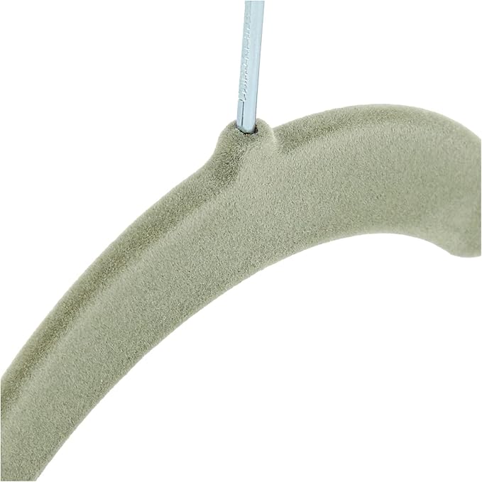 Amazon Basics Non-Slip Shirt Clothes Hangers Velvet, Space-Saving Slim, Sturdy, Pack of 100, Gray/Silver