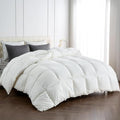 APSMILE Premium Down Feather Fibers Comforter Oversized Queen Size, All Season Duvet Insert with 8 Corner Tabs, Ultra Soft Poly-Cotton Cover Down Feather Fibers Comforter (White, 98 * 98")
