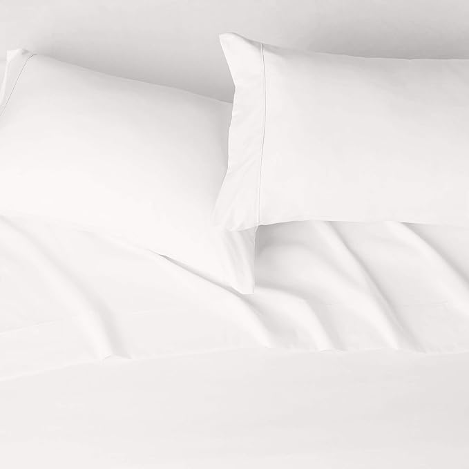 Amazon Basics Lightweight Super Soft Microfiber 4 Piece Comfortable Sheet Set with 14-Inch Deep Pockets, Full, Cream, Solid