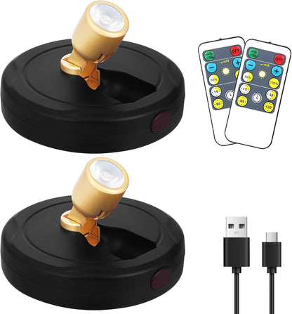 Rechargeable Spotlight, Battery Powered Picture Lights with Remote, Dimmable Plant Spot Light Indoor, Cordless Accent Lighting, LED Uplight for Tree Dartboard Decor Painting Artwork Photo