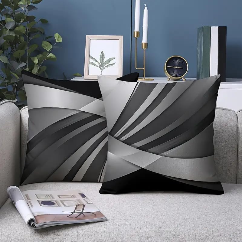 2pcs Modern Abstract Decorative Throw Pillow Cover, Contemporary Home Decor - Image 4