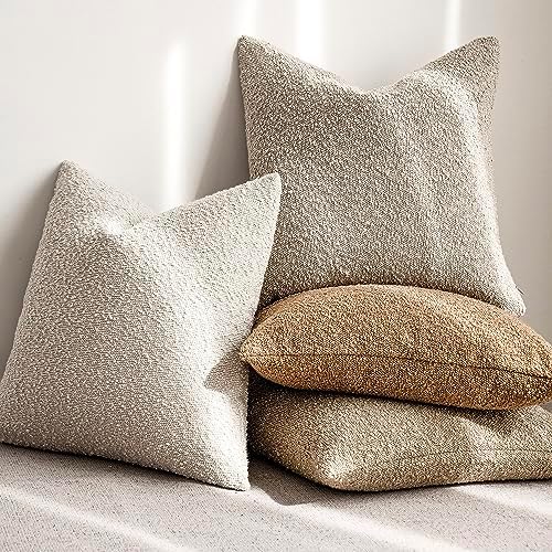 Foindtower Decorative Textured Boucle Throw Pillow Covers 22x22 Inch - Image 6