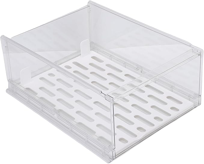 JTLB Sturdy PET Closet Storage Box Transparent Stackable Drawer Organizer with Anti-Slip Bottom Closet Organizer, for Wardrobe, Bedroom, Kitchen