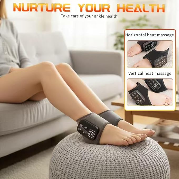 Triple Method Foot & Ankle Massager – Wireless Portable Massage Wrap with 3 Vibration Modes, 5 Intensity Levels, Foot Revive Massager for Relaxation, Circulation & Pain Relief (2 Pack)