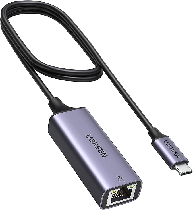 UGREEN USB C to Ethernet Adapter, 1.6FT Gigabit RJ45 to USB 3.0 Type-C (Thunderbolt 3) Ethernet LAN Network Adapter, Compatible with MacBook Pro, iPad Pro, Dell XPS and More