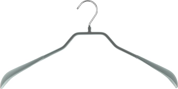 Mawa by Reston Lloyd BodyForm Series Non-Slip Space-Saving Clothes Hanger for Jackets, Suits & Coats, 16-1/2", Style 42/L, 1-Each, Silver