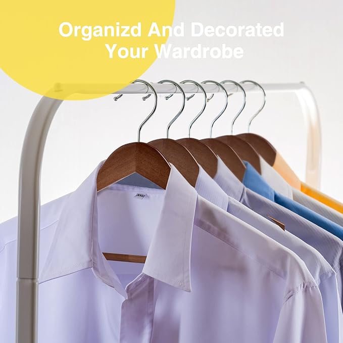 Wooden Hangers - 20 Pack - Clothes Hanger for Daily Used,Heavy Duty Wood Hangers with Precisely Cut Notches,Coat Hanger for Closet, Clothes Hangers for Shirt Suit Dress (Walnut)