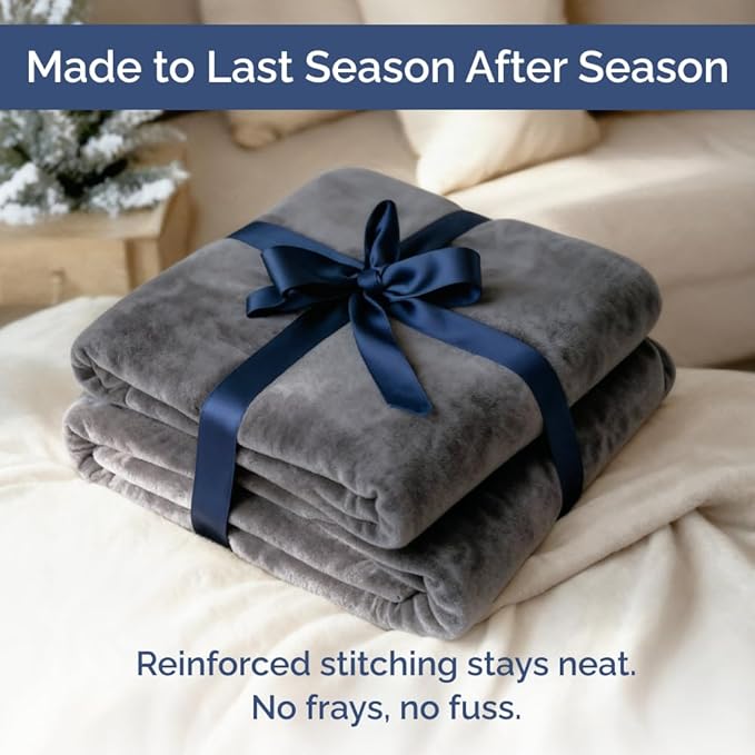 Ultra Soft Fleece Blanket Twin Size - Flannel Fleece Luxury Twin Blanket - Lightweight for Couch Bed Chair - Thick, Warm & Breathable - All Season Cozy Fuzzy, Anti-Static Microplush Bedding, Dark Grey