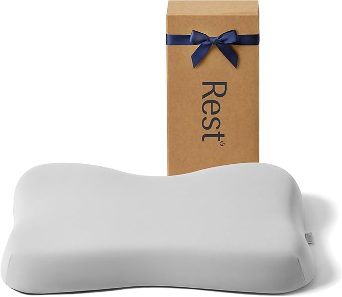 REST® Evercool® Cooling Pillow, Instant Cool-to-Touch Shell Fabric & Breathable Silicone Sponge Core for All-Night Temperature Regulation & Ergonomic Support, High, Light Gray