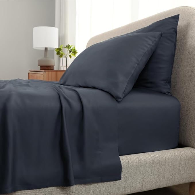 Cariloha Aloha Soft 4-Piece Sheet Set | Cape Blue | King | Viscose Material | Allergy Resistant, Thermal-Regulating & Extra Soft