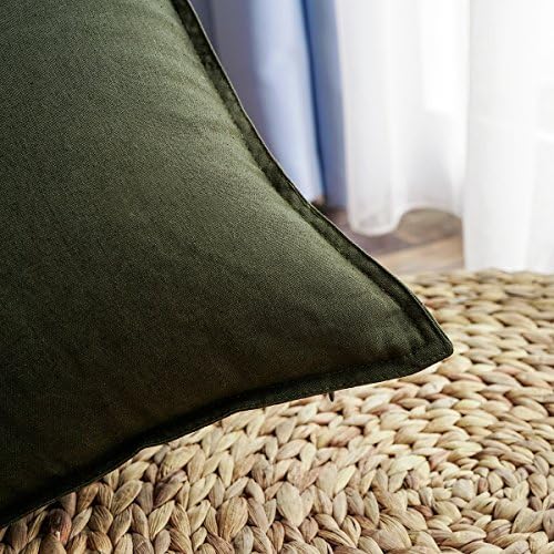 Jeanerlor Pack of 2 24 x 24 Inch Cotton Linen Soft Soild Decorative Square - Image 5
