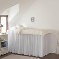Dorm Room Bed Skirt, College Extra Long Dorm Bed Skirt with Split Corners, 100% Microfiber-White, Twin-XL/40 Drop