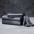 LUXOME Luxury Sheet Set | 100% Rayon (Viscose) from Bamboo | Twin Size - Charcoal | Deep Pockets | 3-Piece Set (Fitted, Flat, Pillowcase)