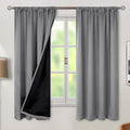 BGment 100% Blackout Curtains for Bedroom 63 Inch Length 2 Panels, Thermal Insulated Room Darkening Curtains Rod Pocket Soundproof Bedroom Living Room Window Curtains, Dove Grey, Each 52 Inch Wide