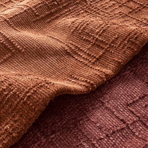 MIULEE Chenille Textured Fall Lumbar Pillow Covers Burnt Orange 12x20 - Image 7