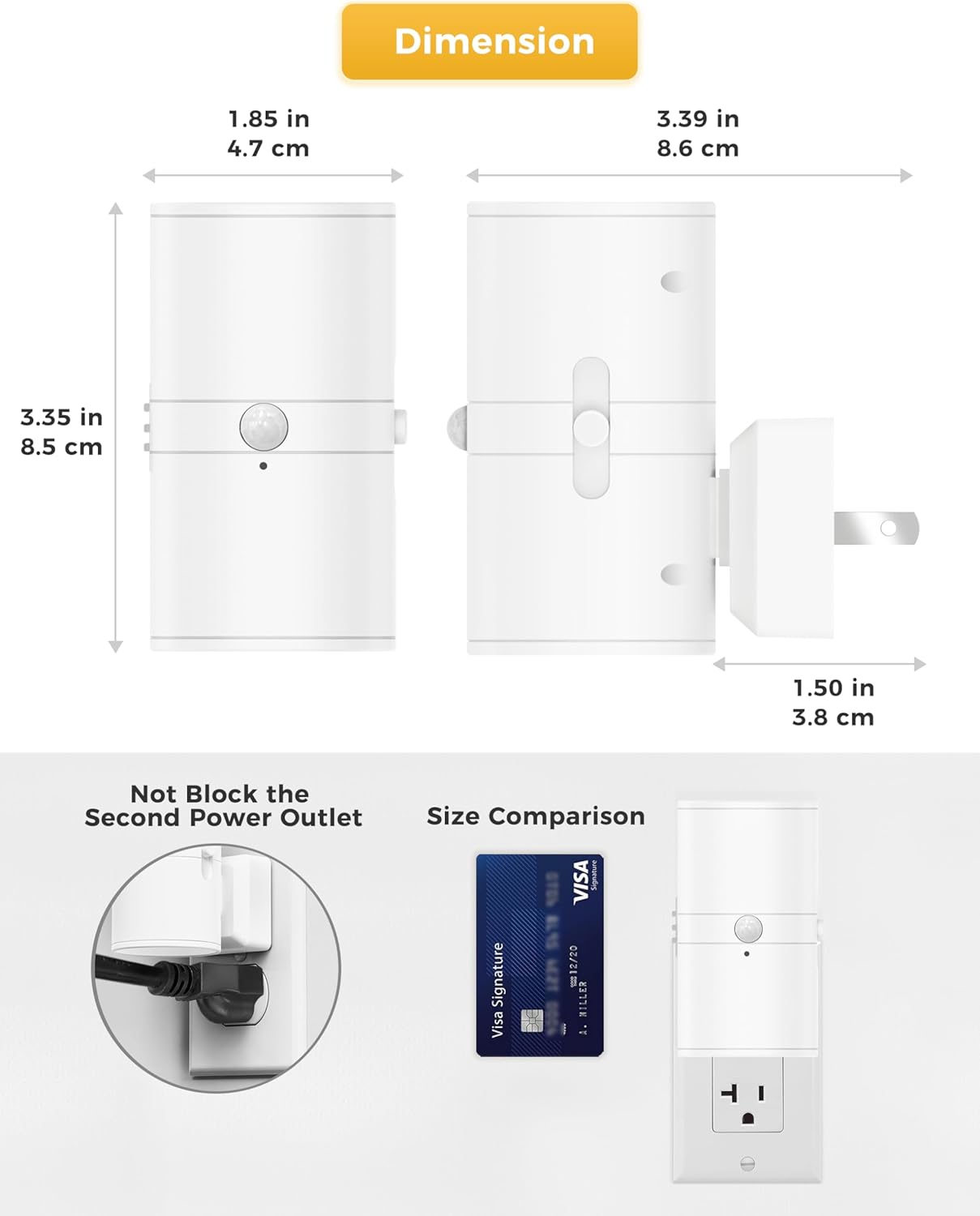 L LOHAS LED Motion Sensor Night Light Plug in, [2 Pack] Motion Activated Night Light, 0-100LM Dimmable, Soft White 3000K, Motion Sensor Light Indoor for Bathroom Hallway Bedroom Stairway Kids Elderly