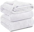 KAWAHOME Sherpa Fleece King Size Blanket for Bed - Extra Warm and Heavy Thick Blankets for Winter, Super Soft 500GSM Plush Blanket, 108" X 90" White