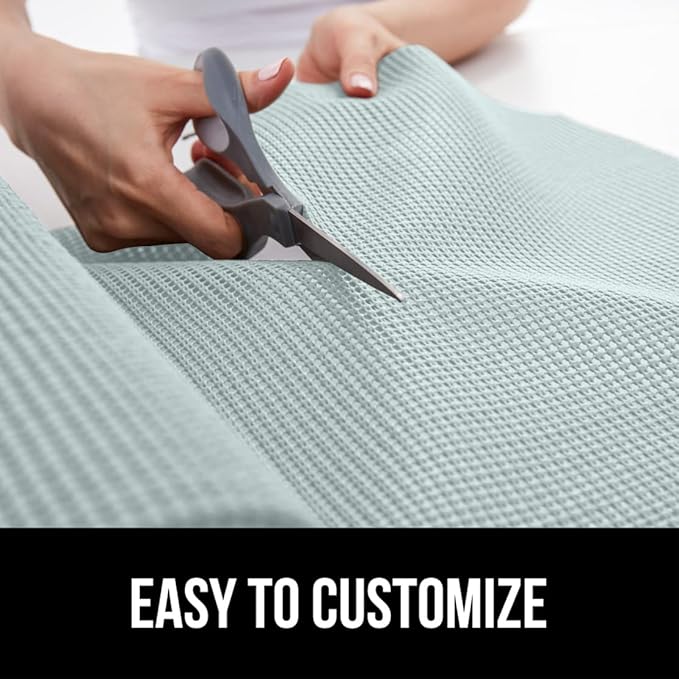 GORILLA GRIP powerGRIP Drawer Shelf and Cabinet Liner, Thick Strong Hold, Non-Adhesive Liners Protect Kitchen Cabinets and Cupboard, Bathroom Drawers, Easy Install, Breathable Mat, 17.5" x30' Spa Blue