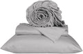 URBANHUT 800 Thread Count 100% Cotton Twin Size Sheets, Luxury 4 Piece Twin Bedsheets, Hotel Sheets Sateen Finish - Better Than Egyptian, 14" Elasticized Deep Pocket - Silver Grey