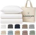 Cloud Scape Linen 100% Egyptian Cotton Sheets Twin Size, 3 Pieces Luxury Bedding Set, 400 Thread Count,Hotel Quality, Silky Soft, Breathable and Durable, Deep Pockets up to 15, White
