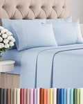 King 6 Piece Sheet Set - Cooling, Comfy & Breathable - Hotel Luxury Bedding, Includes Fitted Sheet for Women, Men, Kids and Teens - 1 Flat, 1 Fitted Sheet, 4 Pillowcases with Deep Pockets - Sky Blue